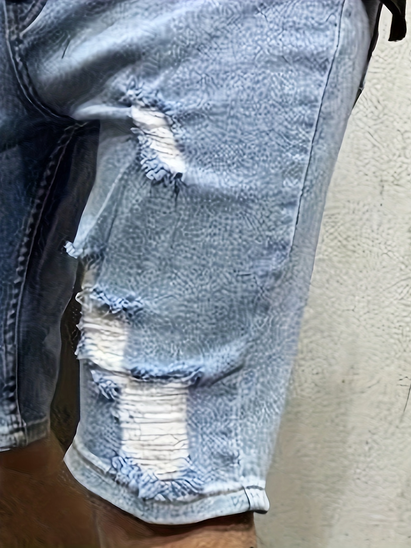 Men's Summer Breathable Ripped - Shorts Denim Frayed ulasan dan harga