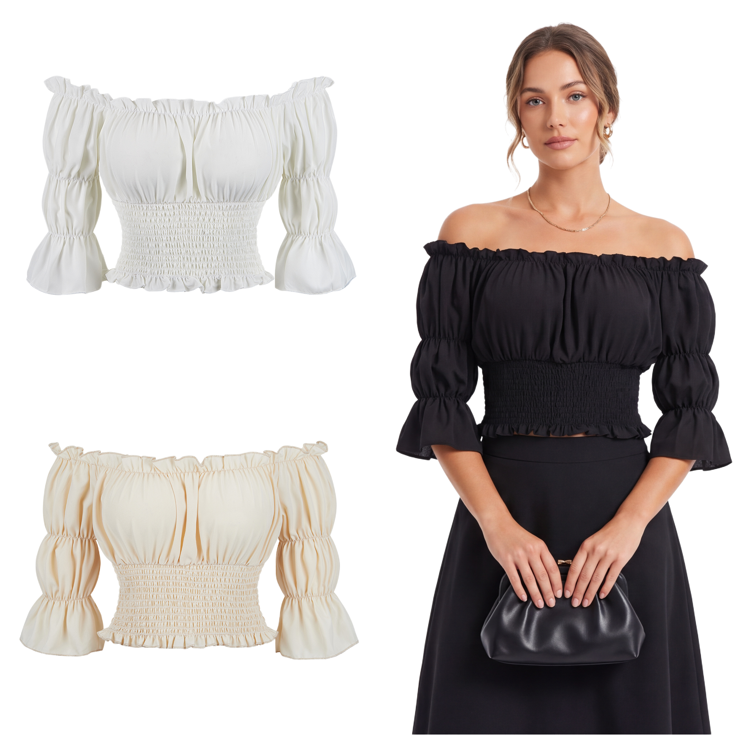 Renaissance Blouse Women Top w - Blouse Off Shoulder ulasan dan harga