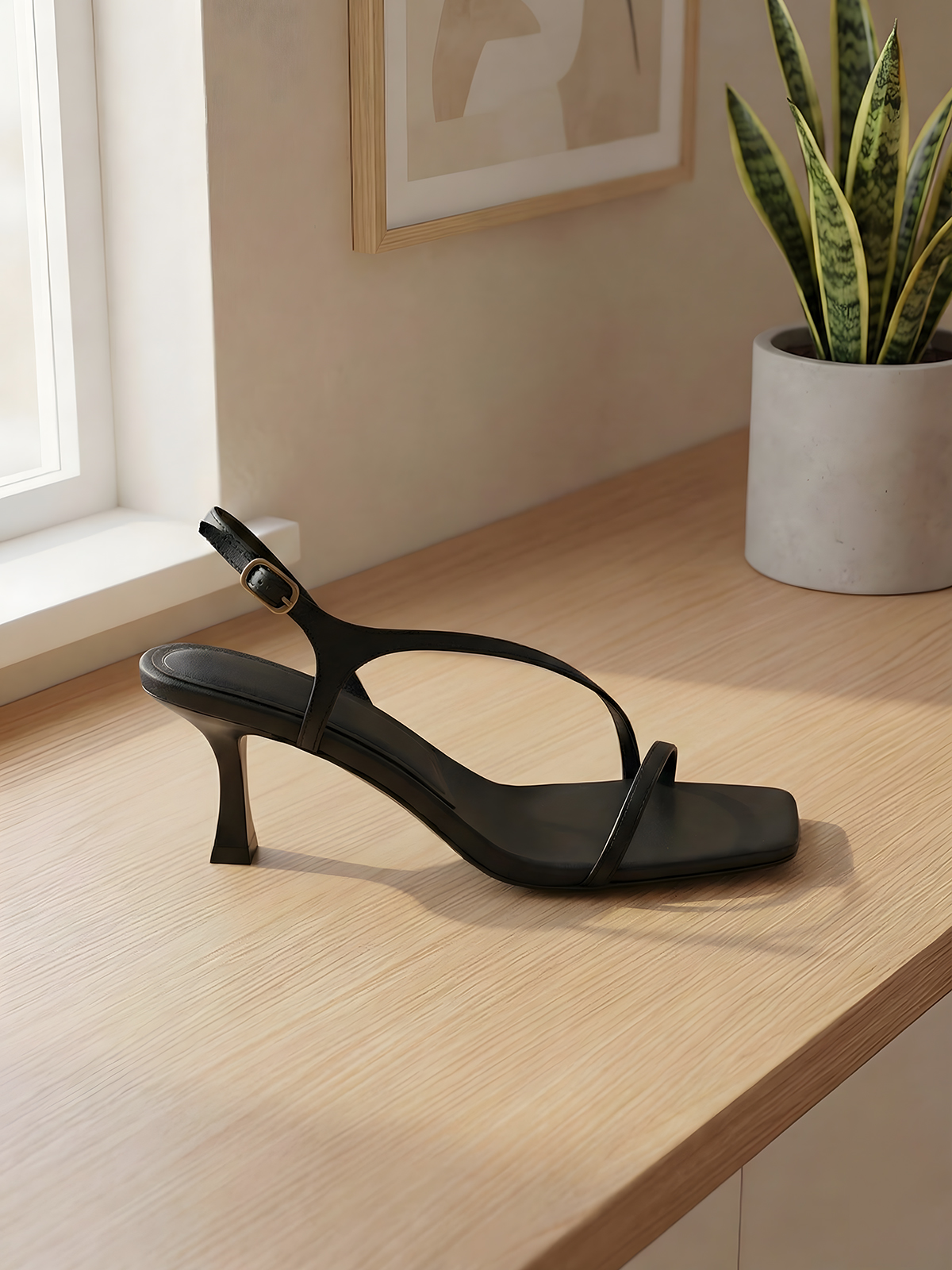 Elegant Genuine Leather Strapp - Sandal Strappy Heeled ulasan dan harga