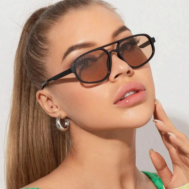 New Retro Double Bridge Sungla - Sunglasses Cat Eye ulasan dan harga