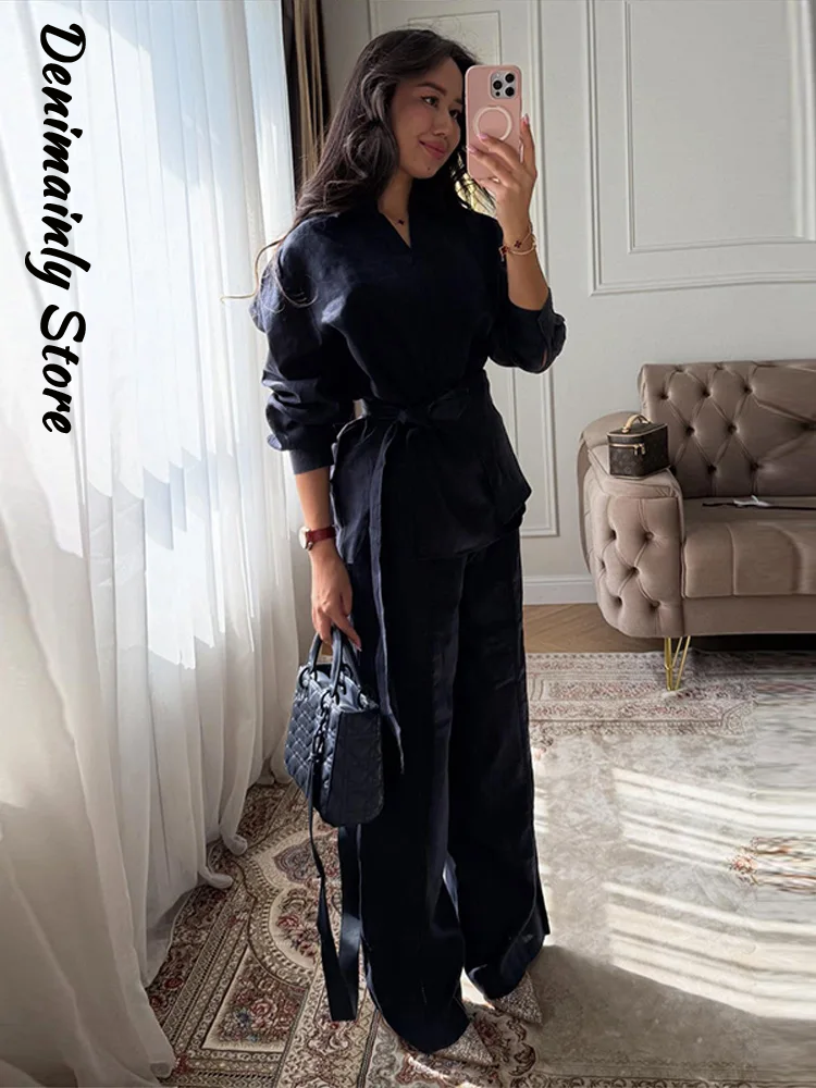 Casual Women's Linen Pants Set - Linen Pant Wide ulasan dan harga