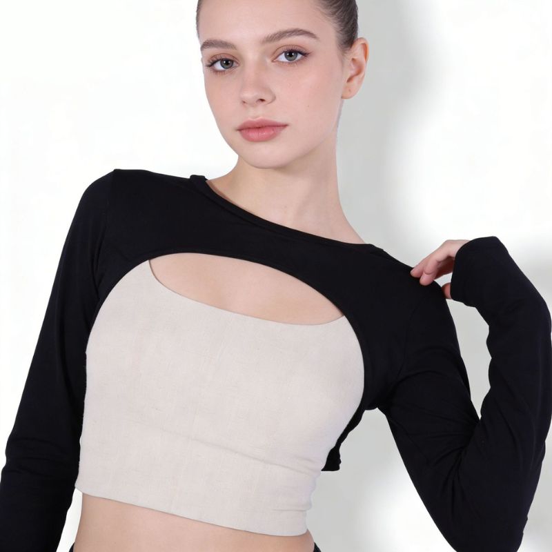 Modal Ice Silk Arm Sleeves Ult - Crop Top Crochet ulasan dan harga