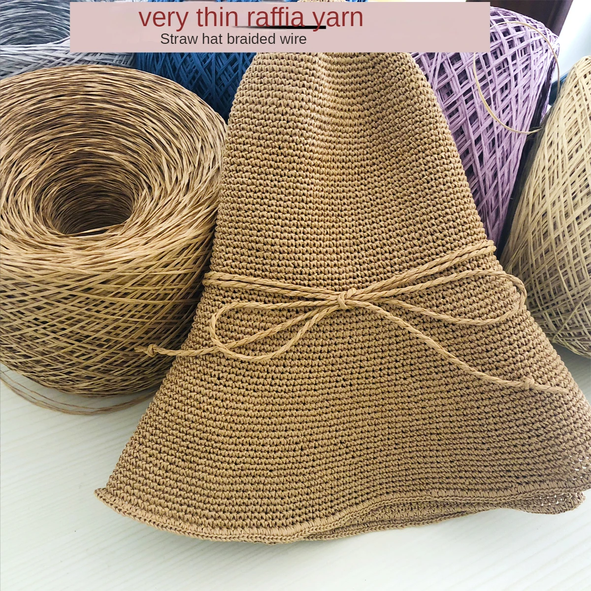 250g Thin Raffia Yarn Paper Gr - Crochet Bag Raffia ulasan dan harga