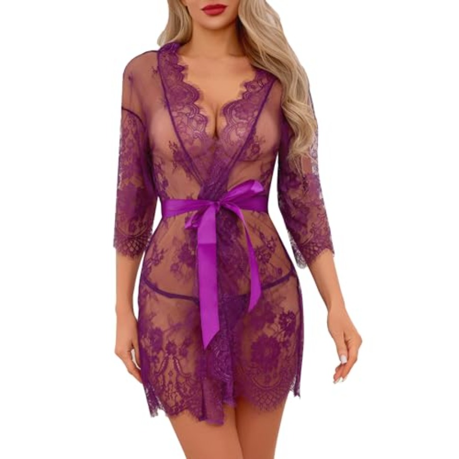 Narcisse Women's Floral Lace K - Kimono Sheer Floral ulasan dan harga