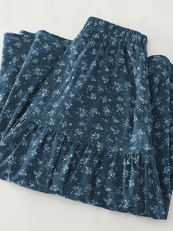 High Waist Floral Print Midi S - Midi Skirt Floral ulasan dan harga