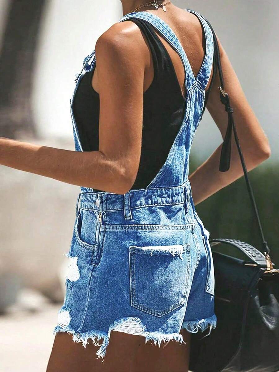 Womens White Distressed Denim  - Shorts Denim Frayed ulasan dan harga