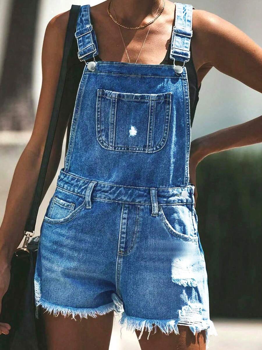 Womens White Distressed Denim  - Shorts Denim Frayed ulasan dan harga